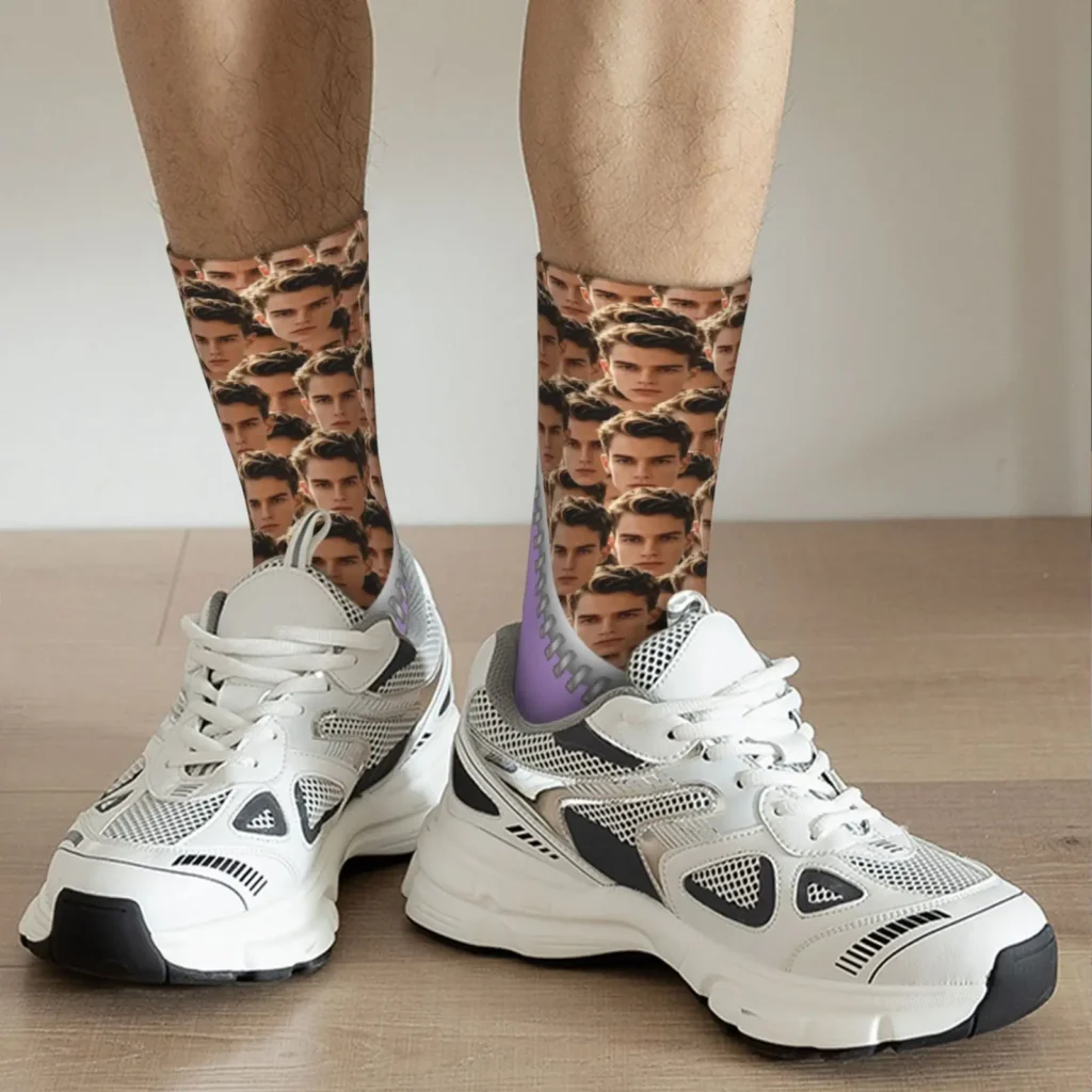 Originelle personalisierte Socken mit Gesichtern