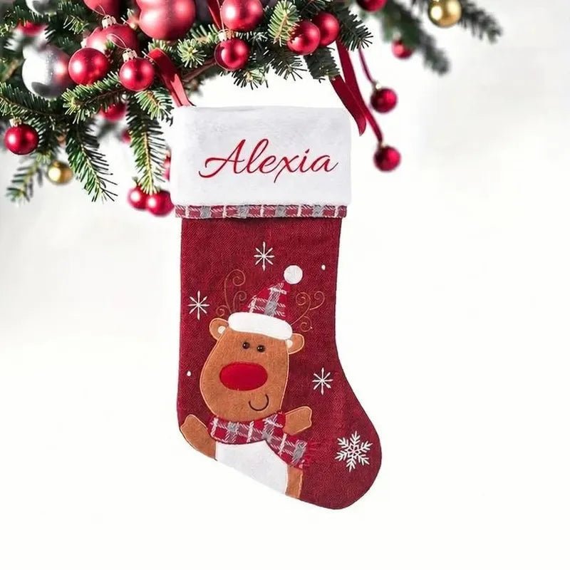 Personalisierter Weihnachtsstrumpf Rentier